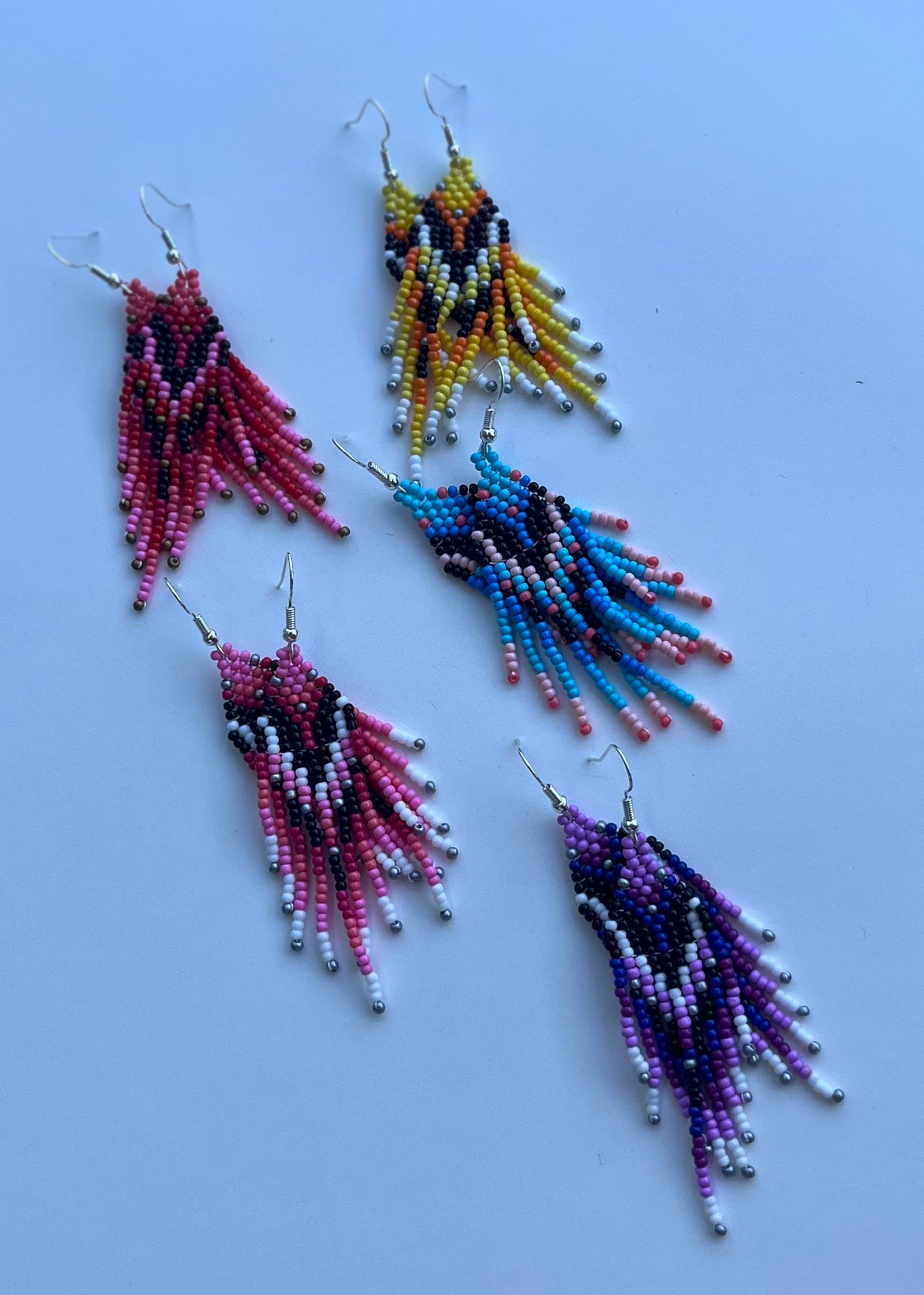 Handmade Beaded Owl Dangle Earrings - 5 Vibrant Colors