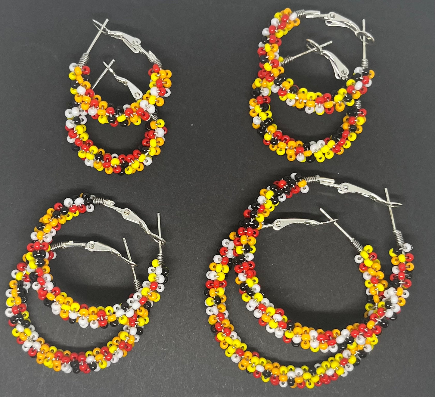 Wire  Wrapped Beaded Hoops