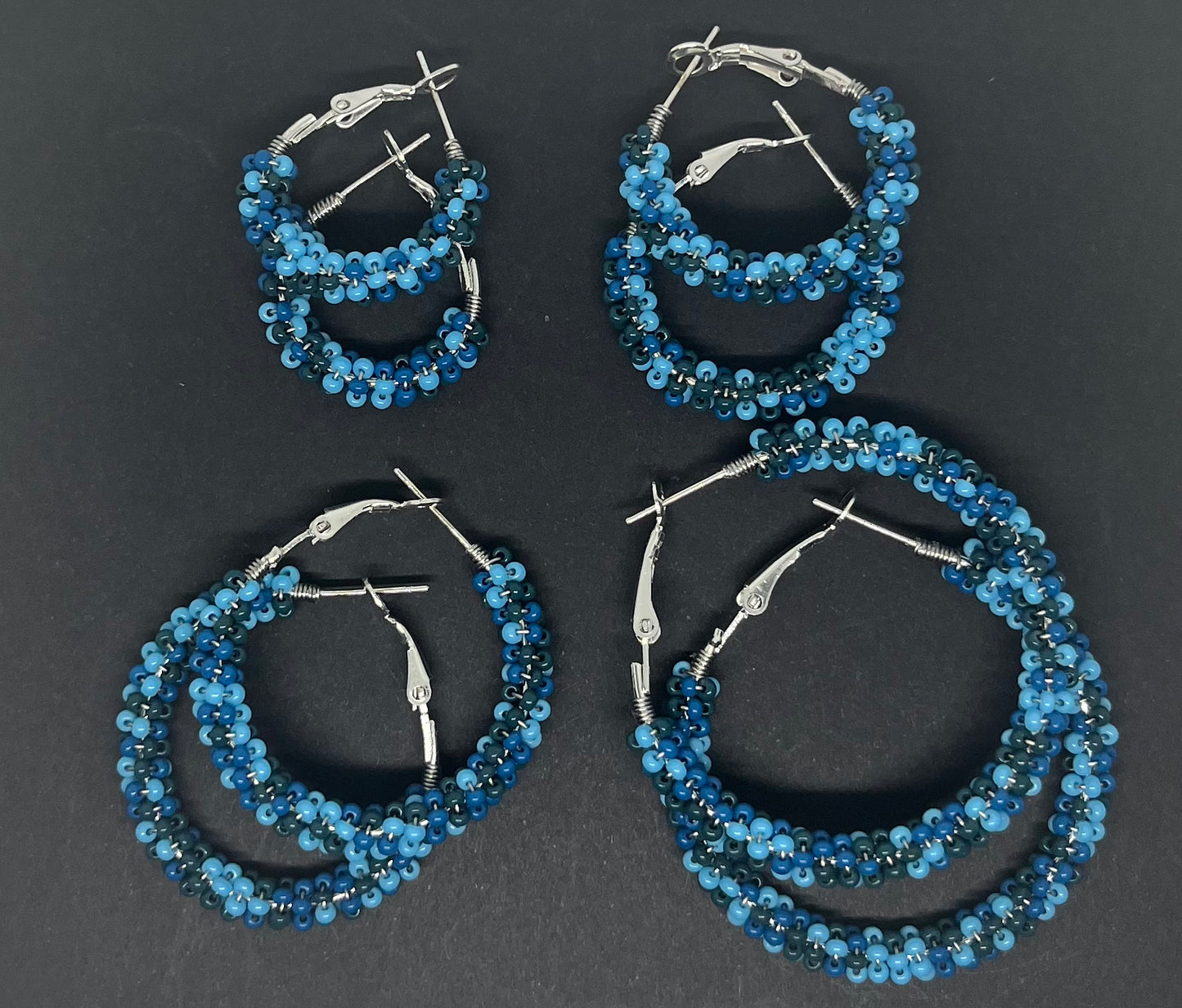 Wire  Wrapped Beaded Hoops
