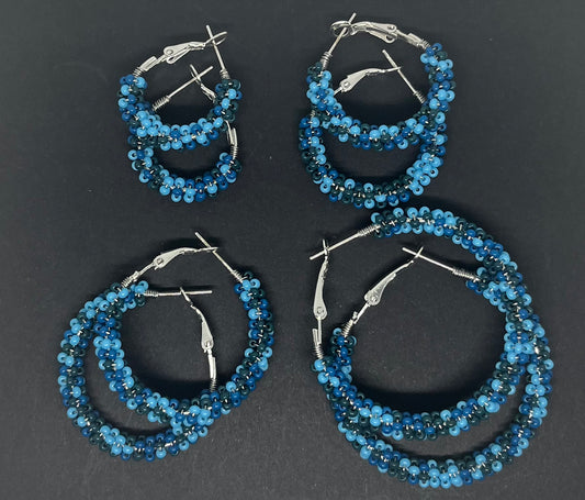Wire  Wrapped Beaded Hoops