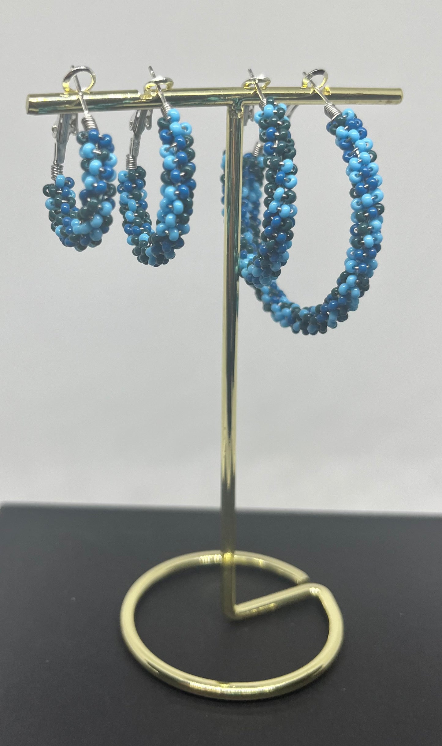 Wire  Wrapped Beaded Hoops