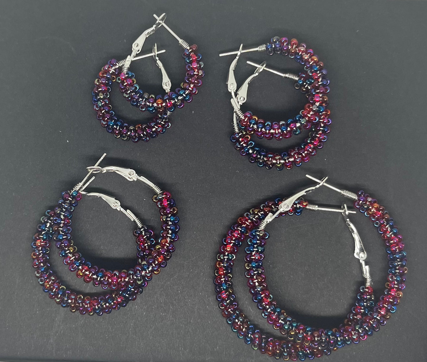 Wire  Wrapped Beaded Hoops