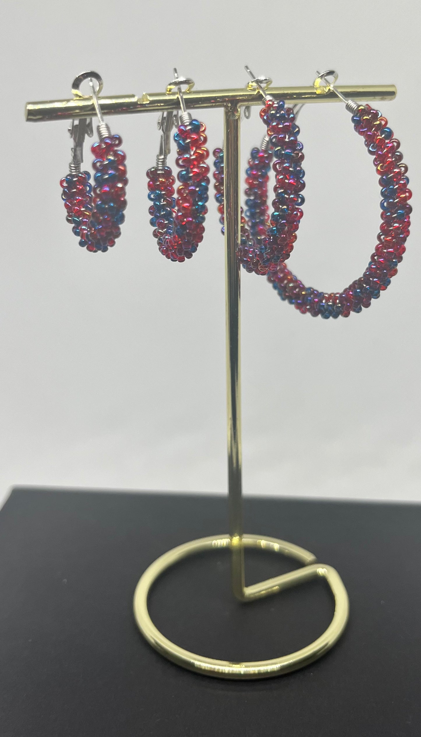 Wire  Wrapped Beaded Hoops