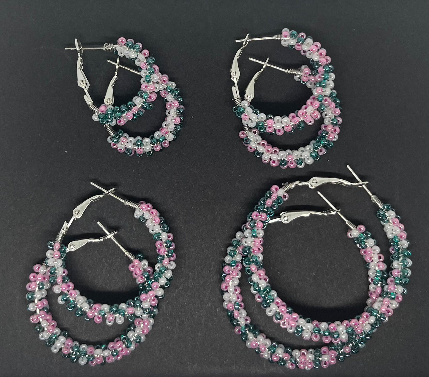 Wire  Wrapped Beaded Hoops