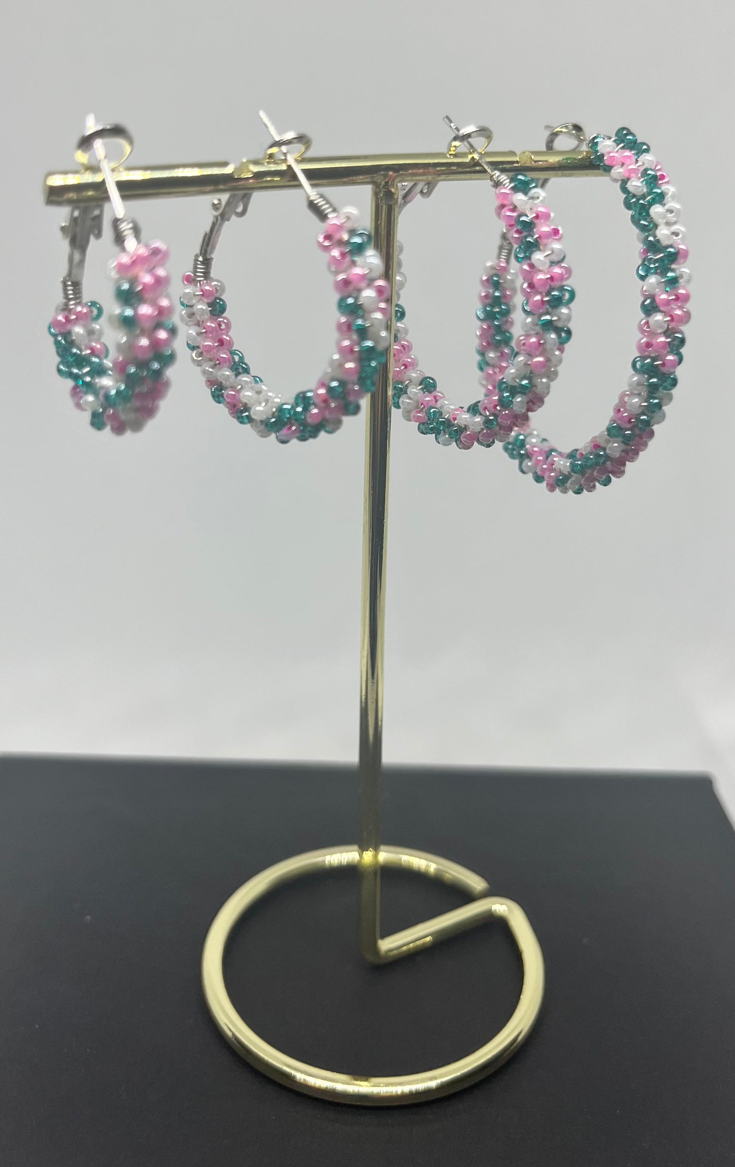 Wire  Wrapped Beaded Hoops