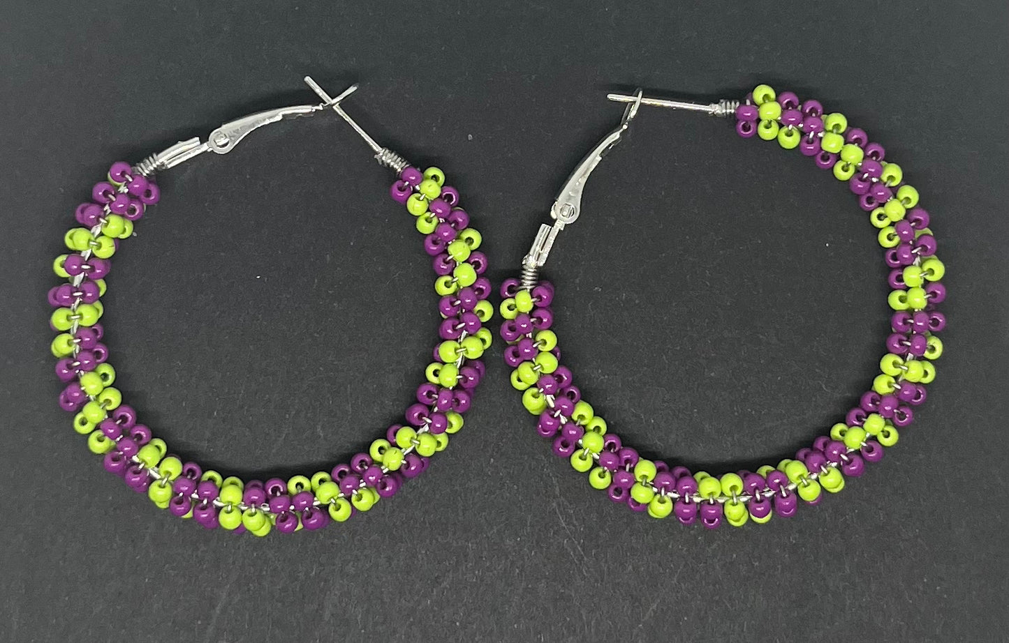 Wire  Wrapped Beaded Hoops