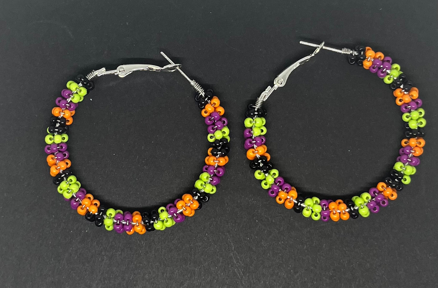 Wire  Wrapped Beaded Hoops