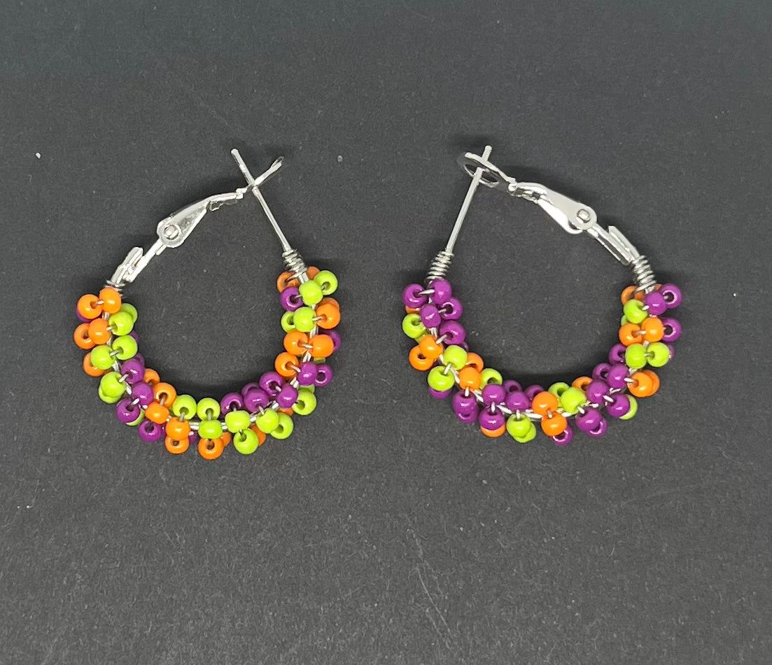 Wire  Wrapped Beaded Hoops